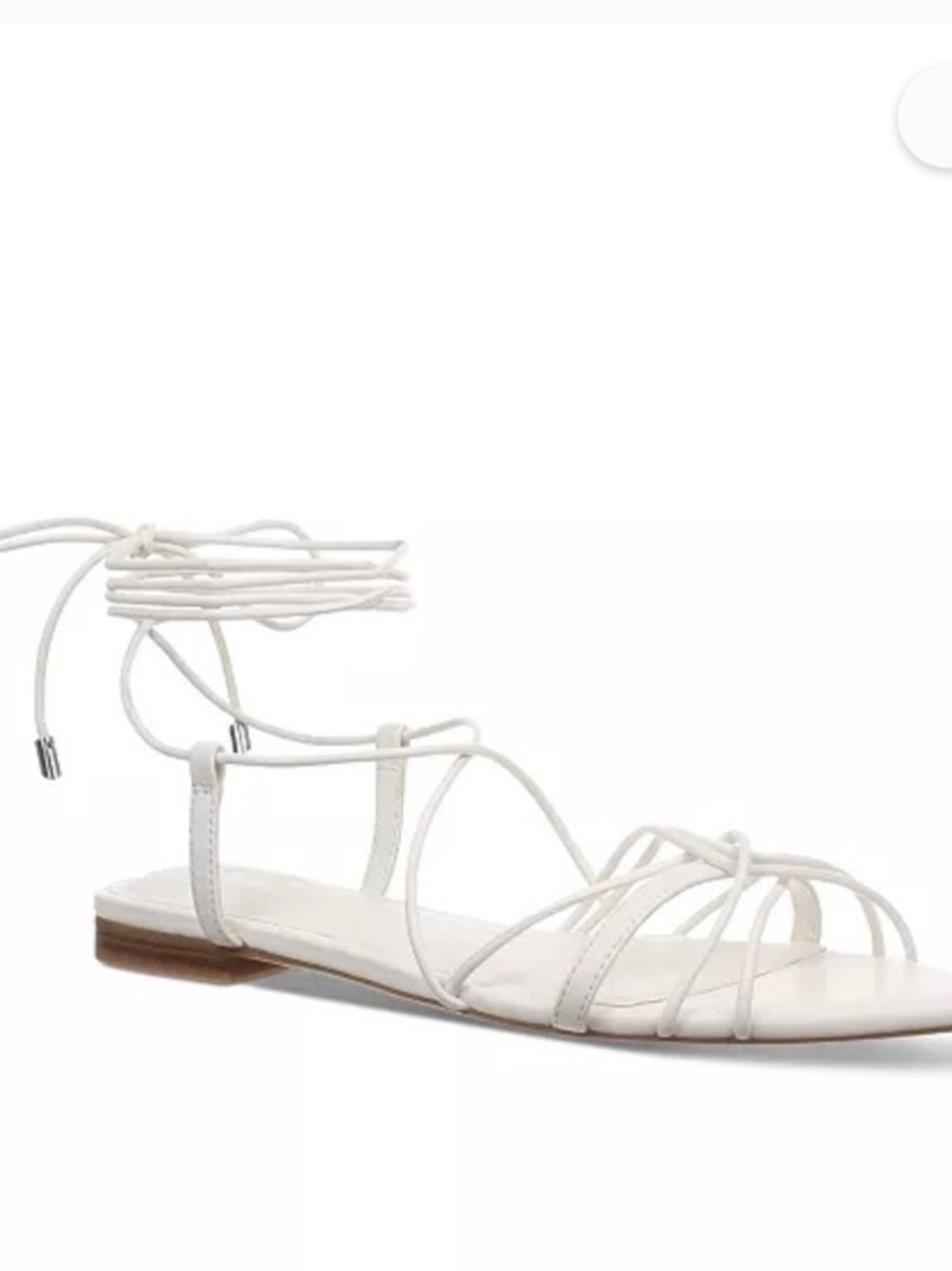 INC International Concepts Kharmaa Women’s White Lace-Up Strappy Flat Sandals